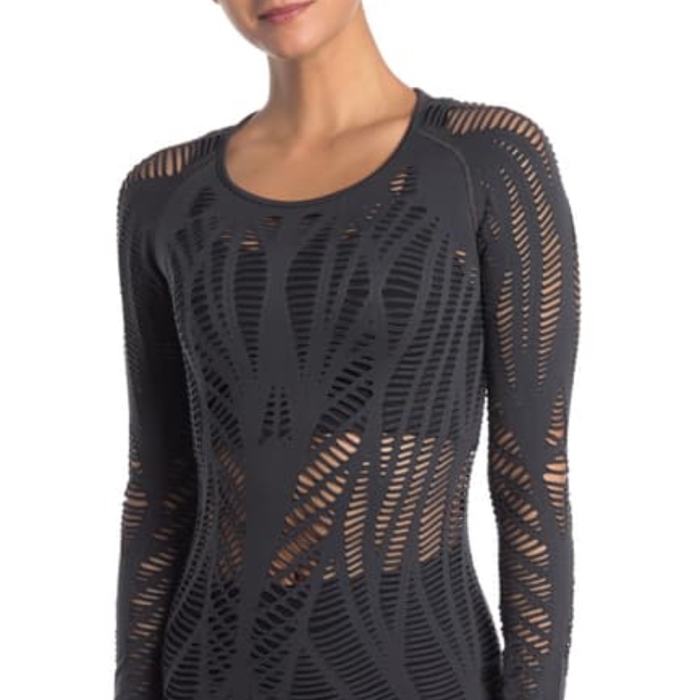Alo Yoga Wanderer Long Sleeve, Medium - ANTHRACITE
